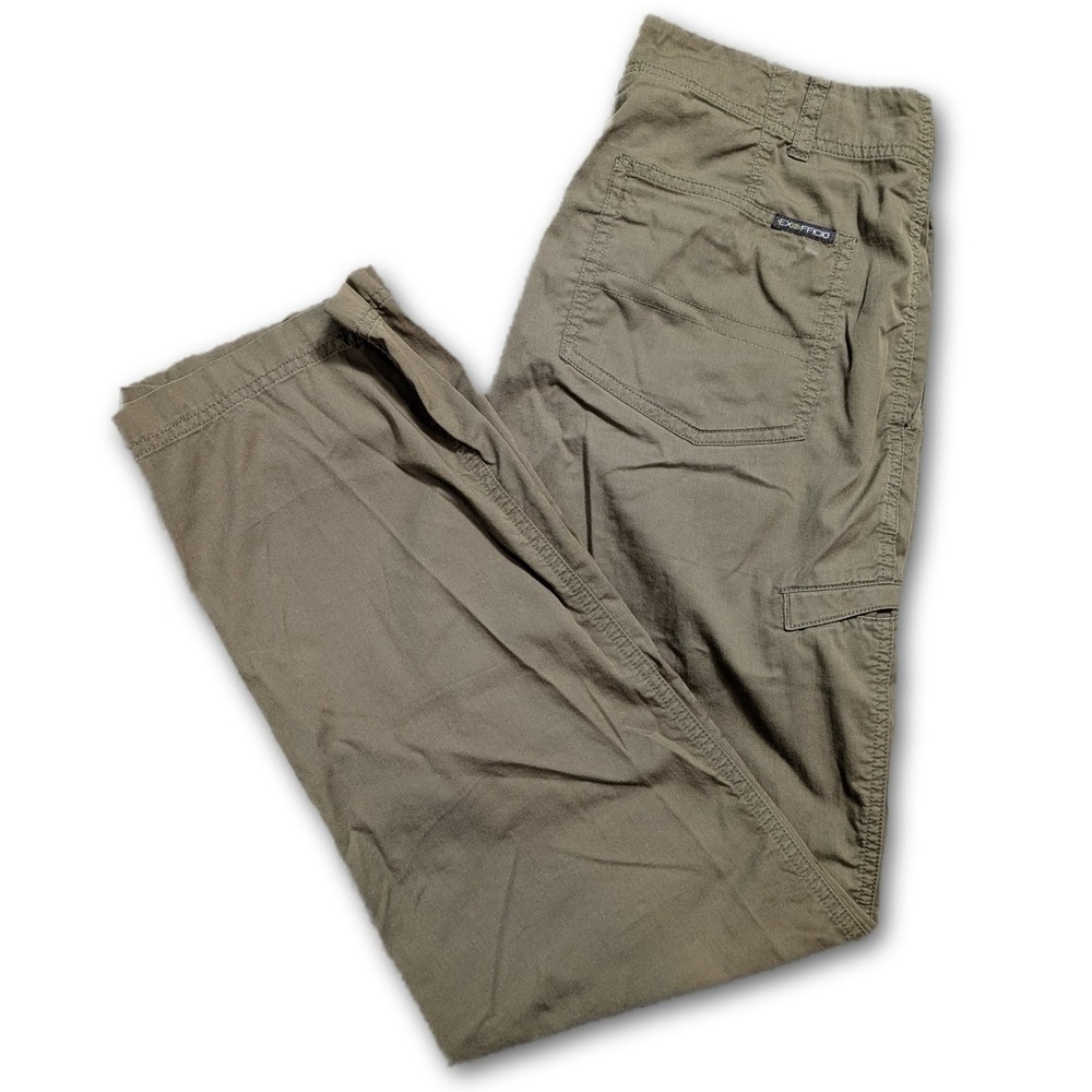 Exofficio Mens 32x32 Pants Olive Insect Shield Bug Repellent Cargo Woven